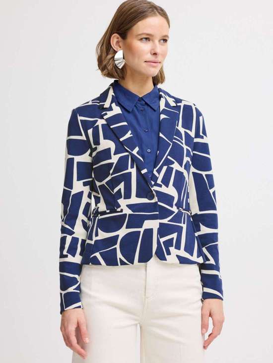 синий узорчатый