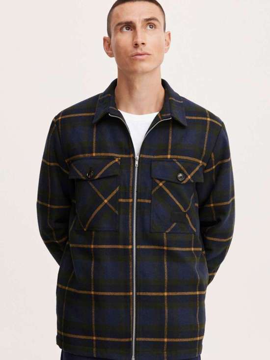 синий клетчатый