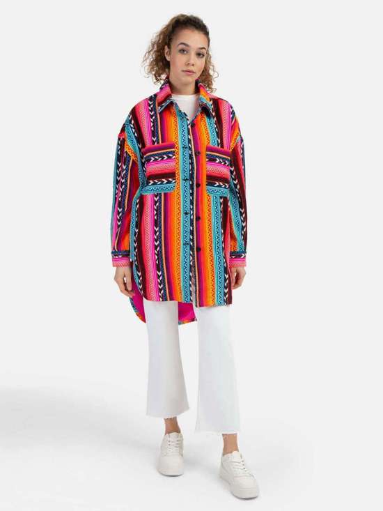 ярко-розовый с рисунком