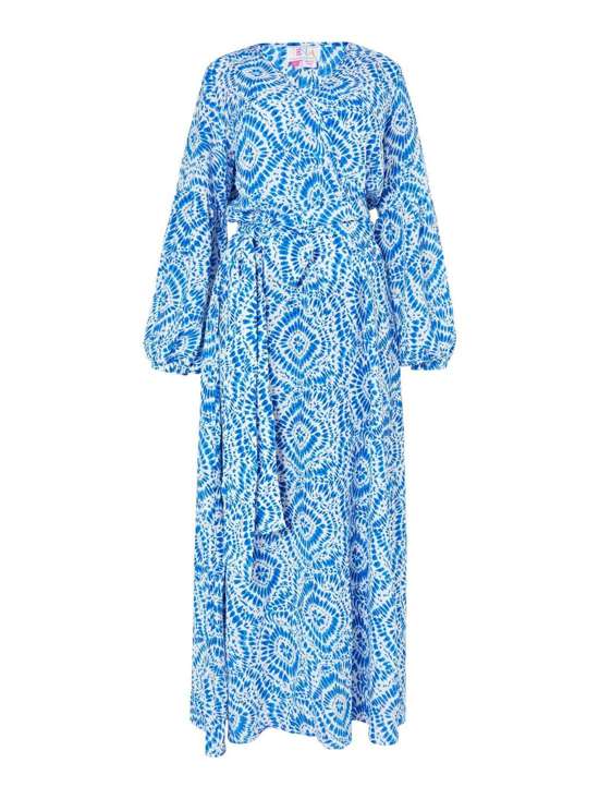 синий узорчатый