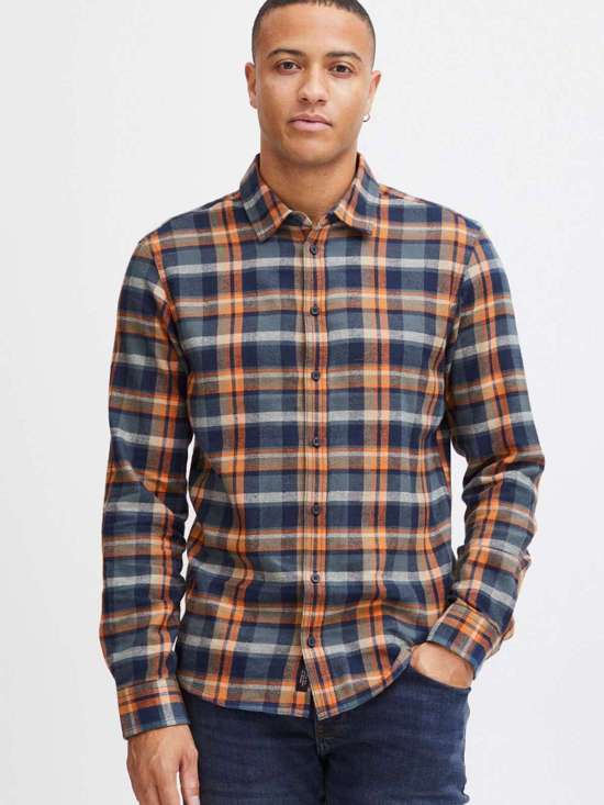 синий клетчатый