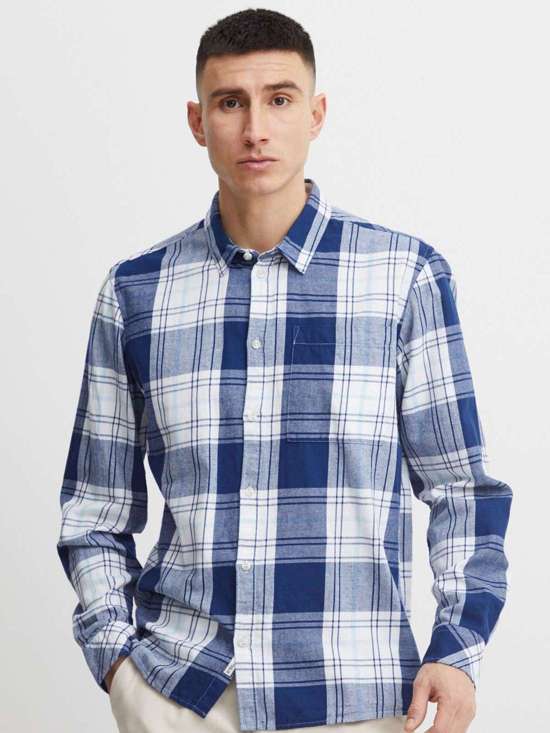 морской синий в клетку