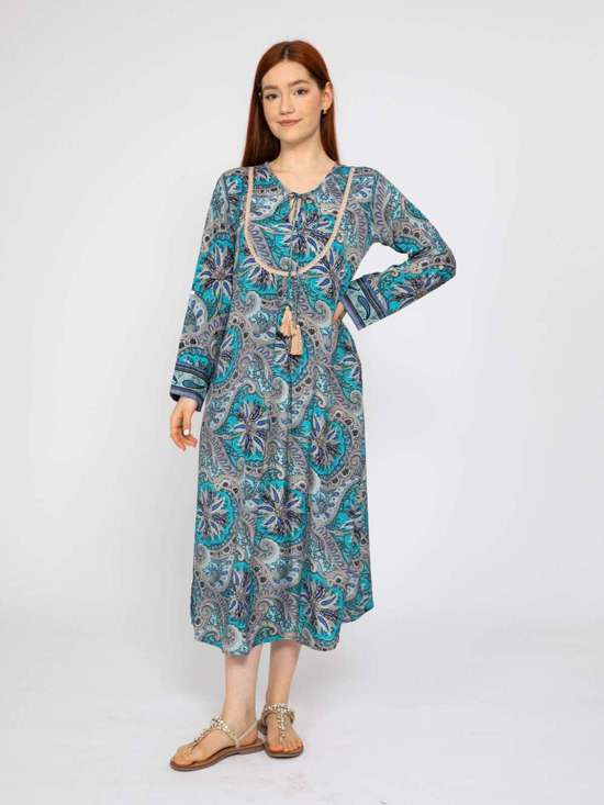 синий узорчатый