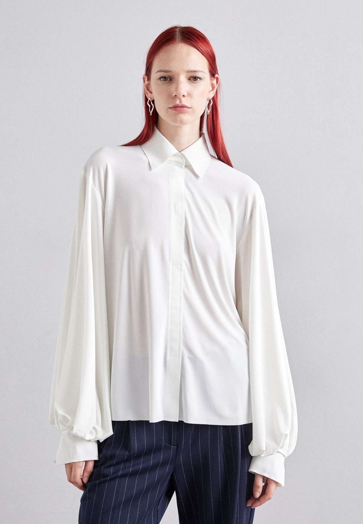 Блуза-рубашка FULL SLEEVE COLLAR STAND