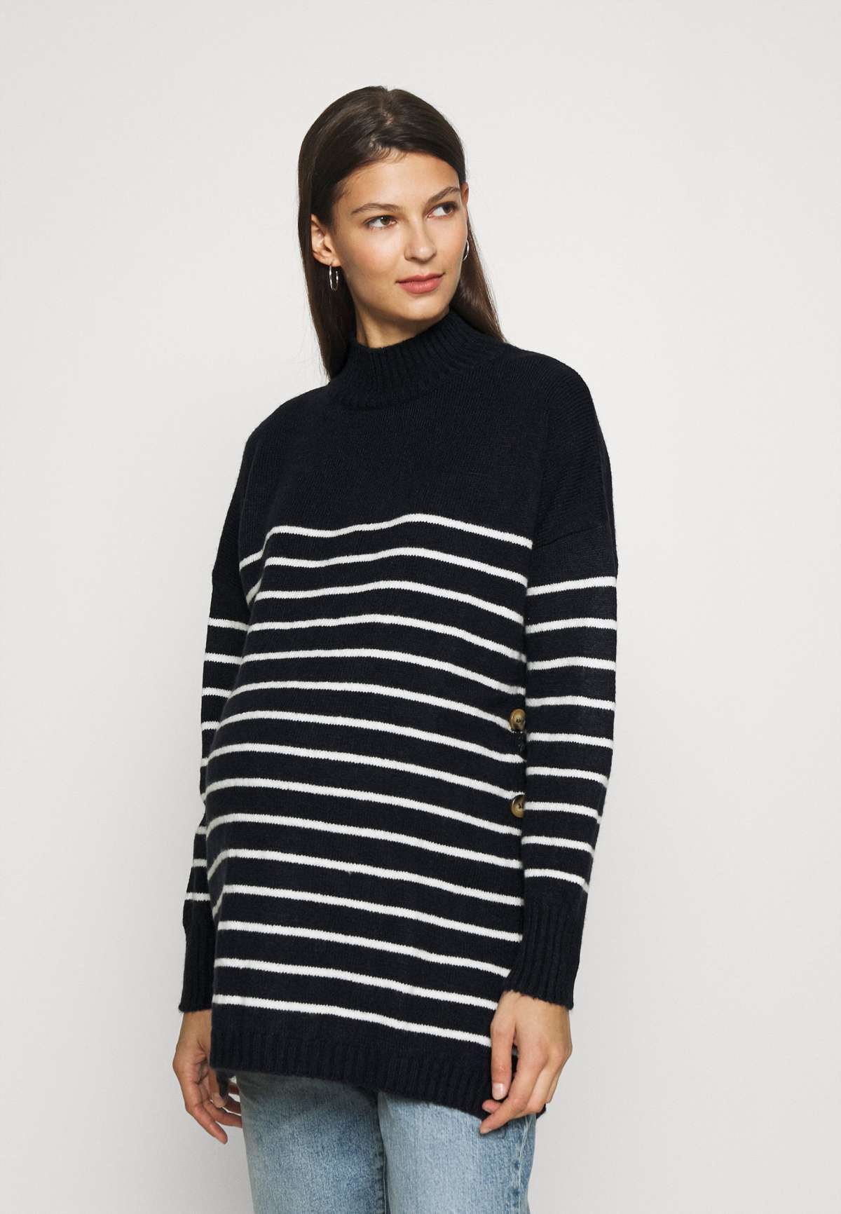 Пуловер STRIPE TURTLE NECK MATERNITY AND NURSING JUMPER