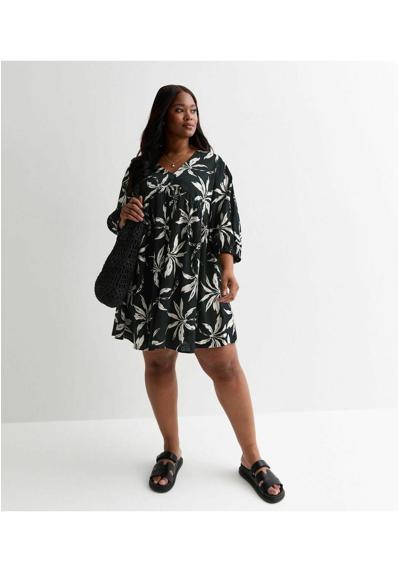 Платье CURVES PALM PRINT MINI SMOCK