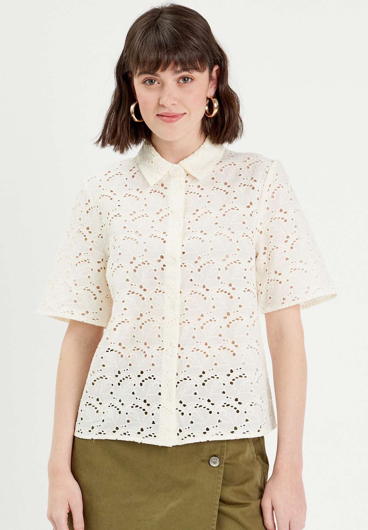 Блуза-рубашка MIT ENGLISCHER STICKEREI
