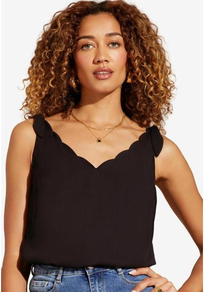 Джинсы V NECK SCALLOP DETAIL TIE SHOULDER