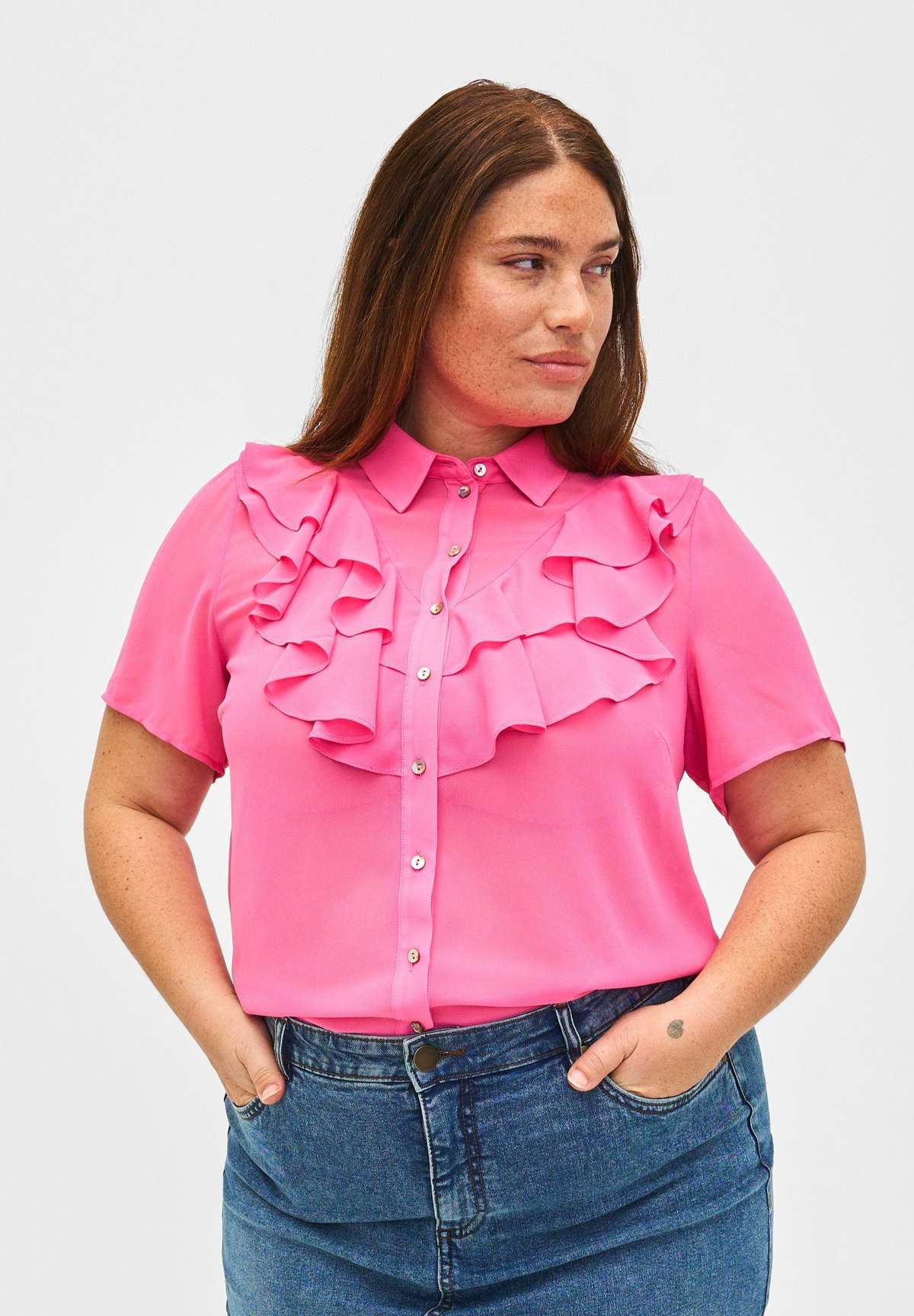Блуза-рубашка MIT RUSCHEN