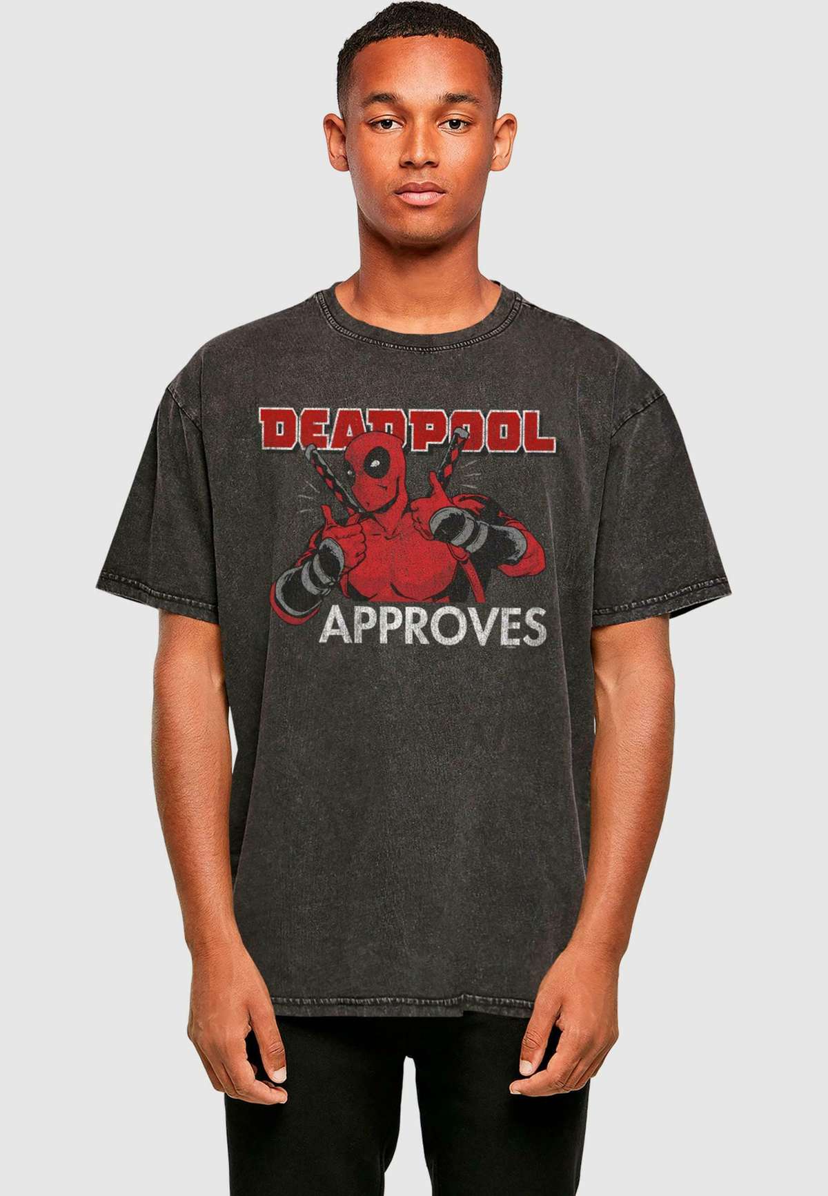 Футболка DEADPOOL APPROVES ACID WASHED OVERSIZE TEE