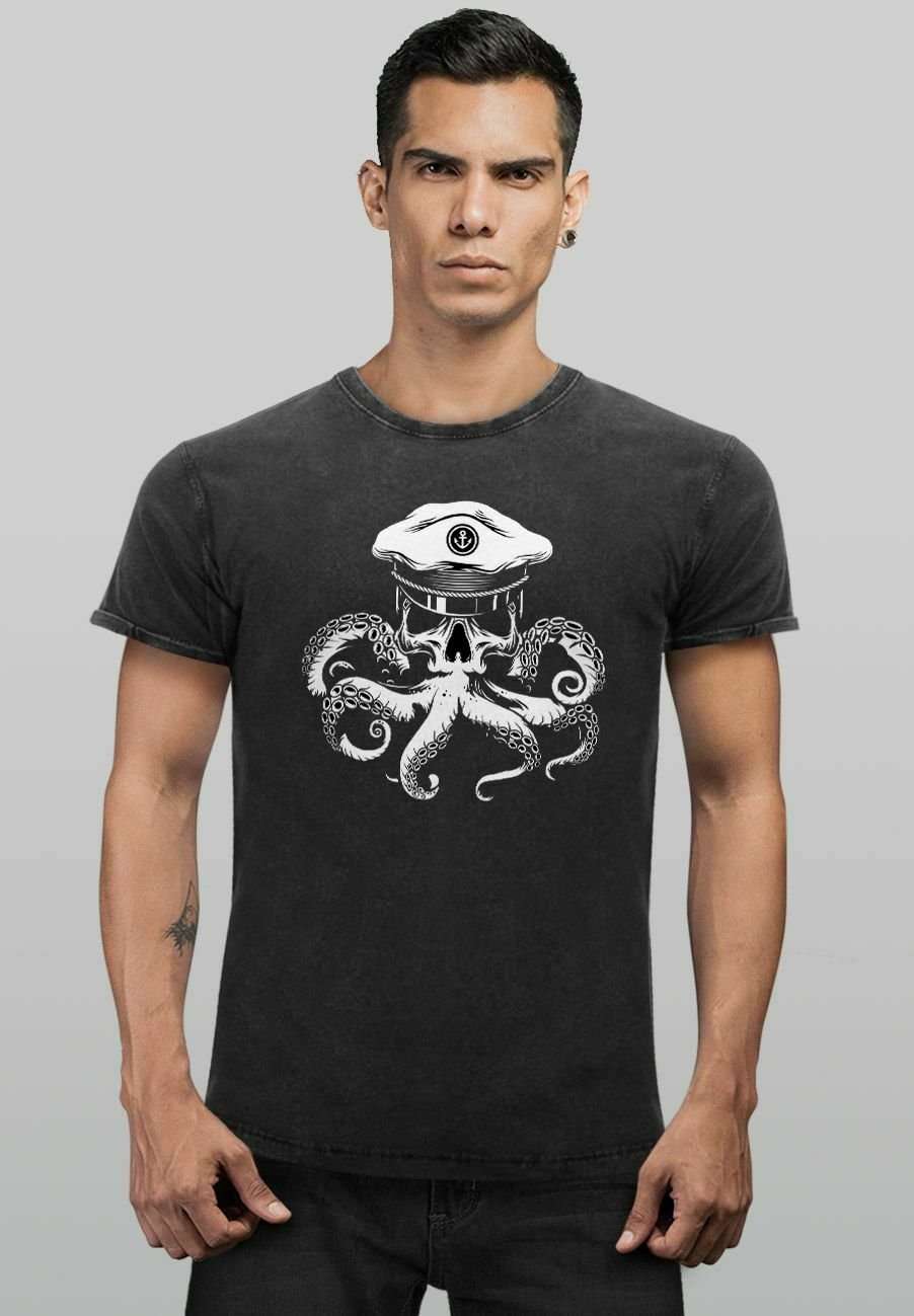 Футболка VINTAGE KAPITAN TOTENKOPF OKTOPUS CAPTAIN SKULL KRA