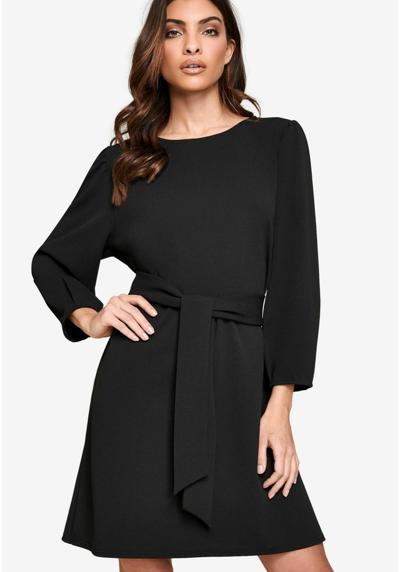 Платье LONG SLEEVE ROUND NECK TIE WAIST REGULAR FIT