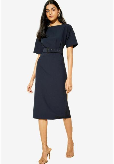 Платье-футляр SHORT SLEEVE BELTED MIDI