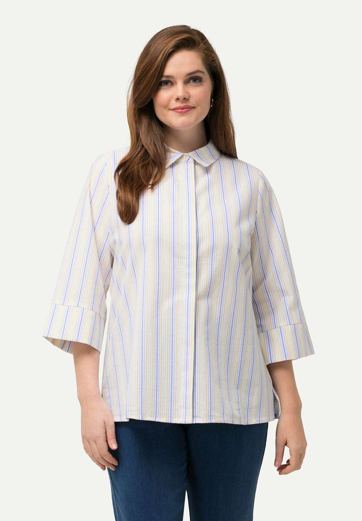 Блуза-рубашка STRIPED TEXTURED 3/4 SLEEVE