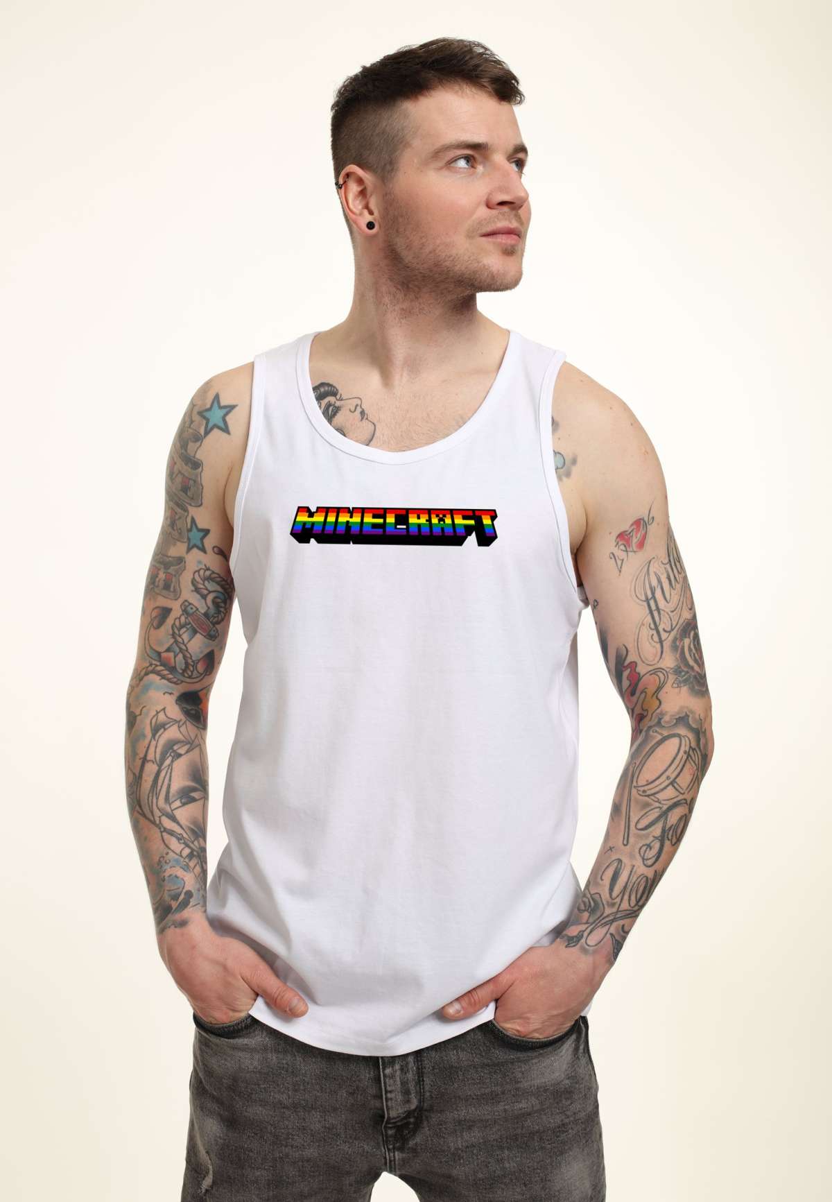 Топ MINECRAFT MC RAINBOW LOGO TANK