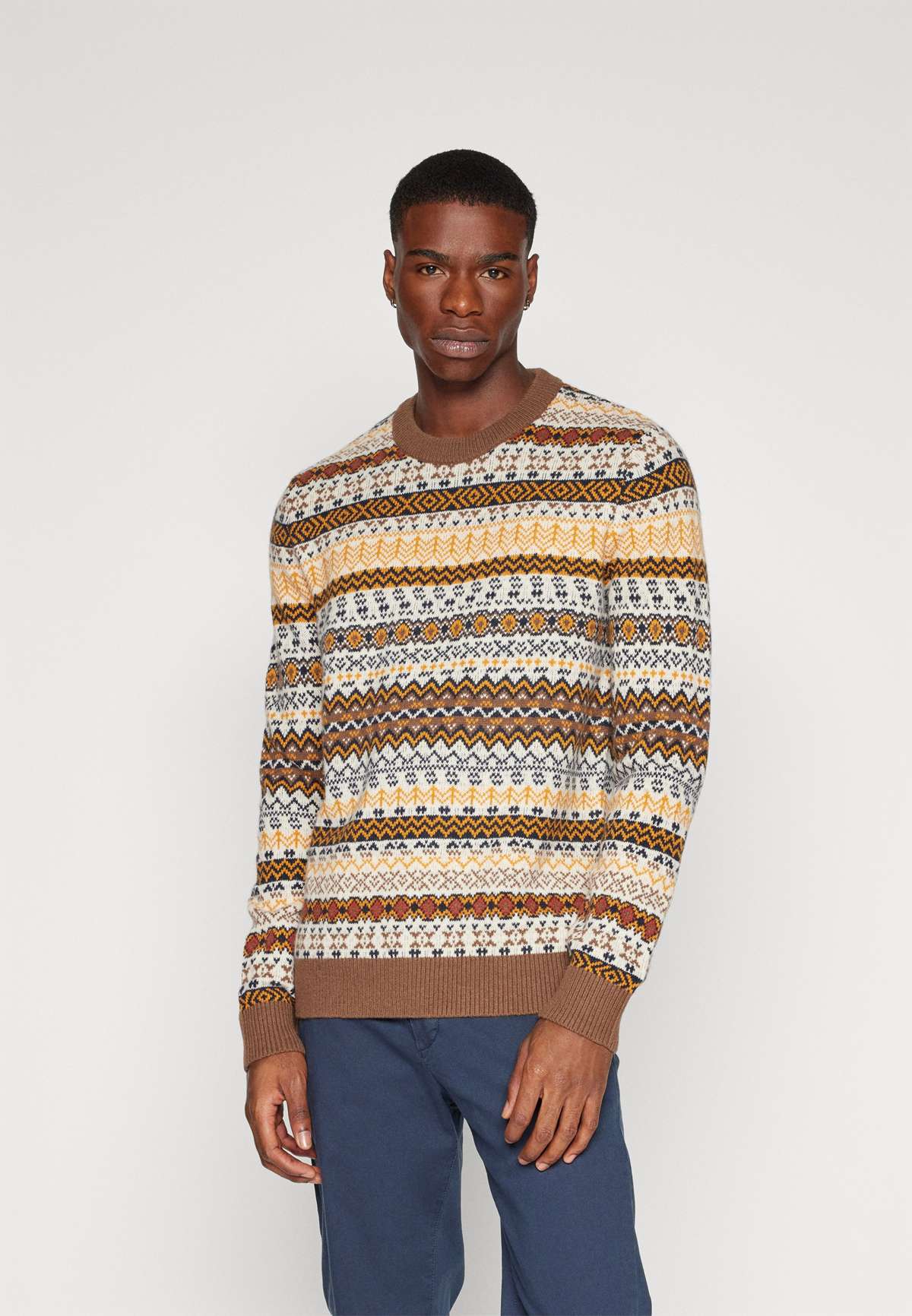 Пуловер SLHFARO FAIR ISLE CREW NECK SLHFARO FAIR ISLE CREW NECK