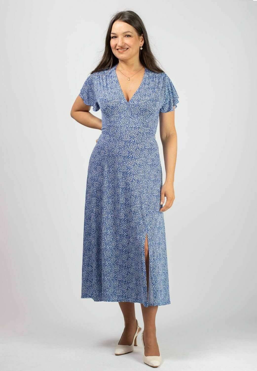 Трикотажное платье YVETTE FLORAL BLUE