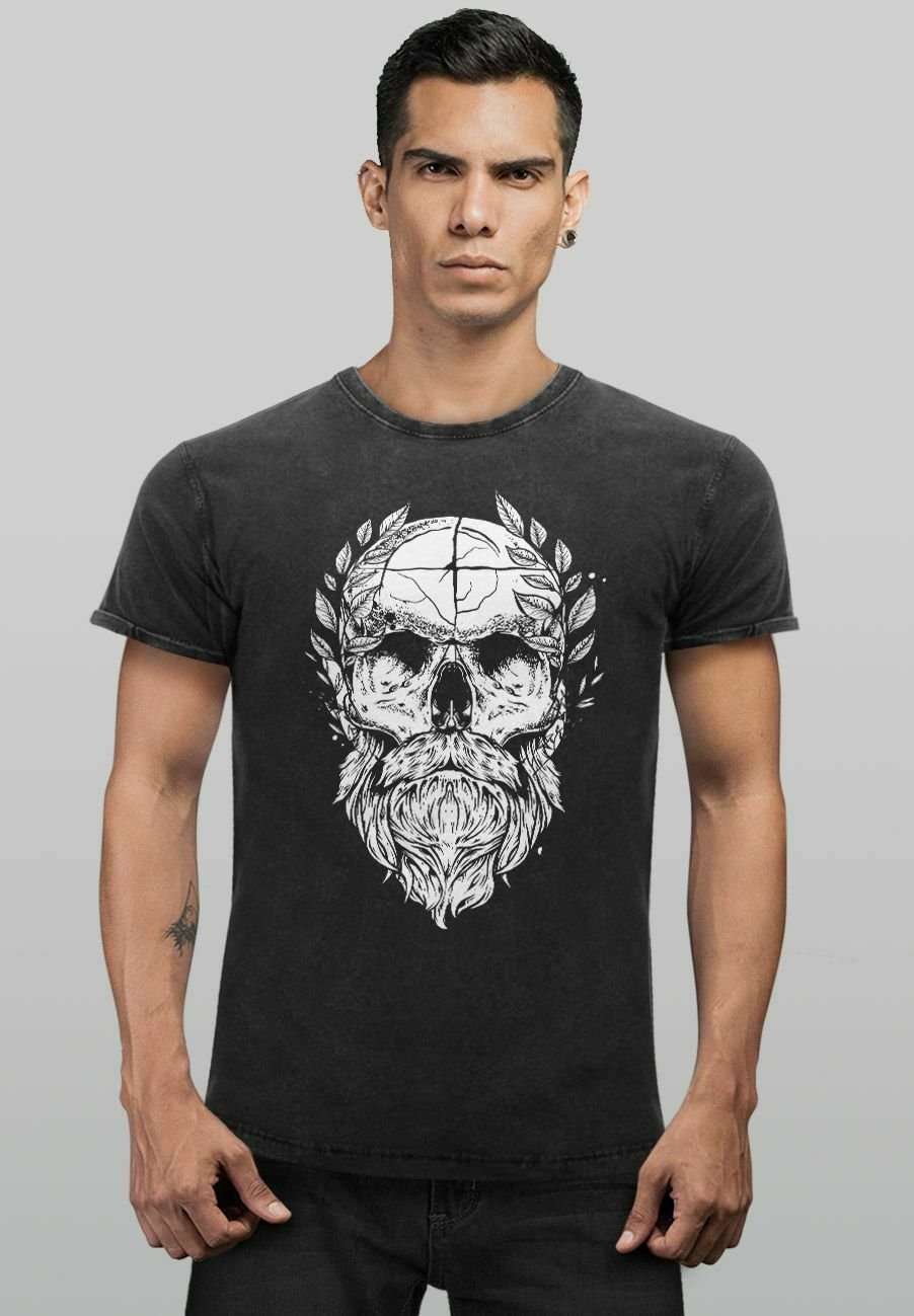 Футболка VINTAGE TOTENKOPF MT BART LORBEER BEARD SKULL