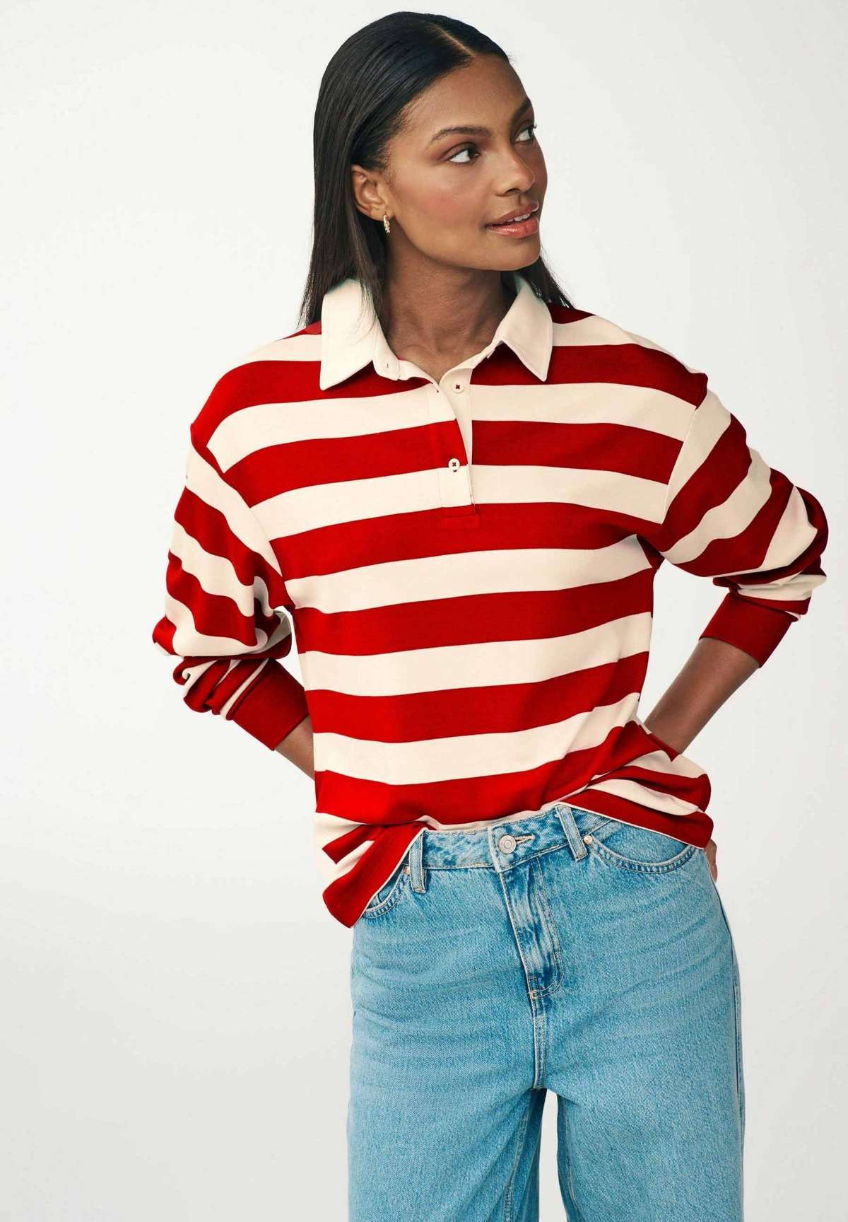 Кофта-поло STRIPE GRAPHIC BUTTON DOWN RUGBY