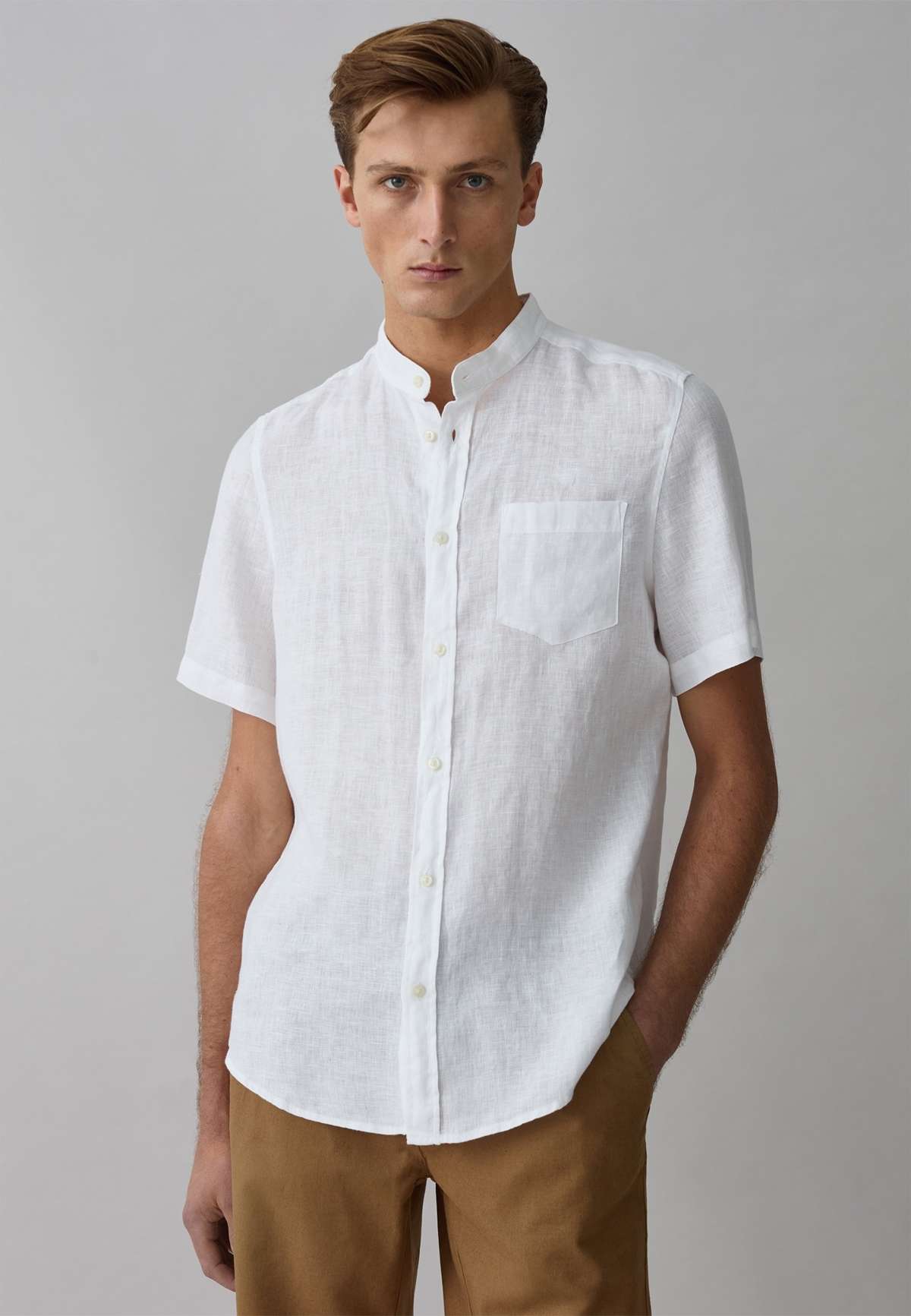 Рубашка SHORT-SLEEVED WITH MANDARIN COLLAR