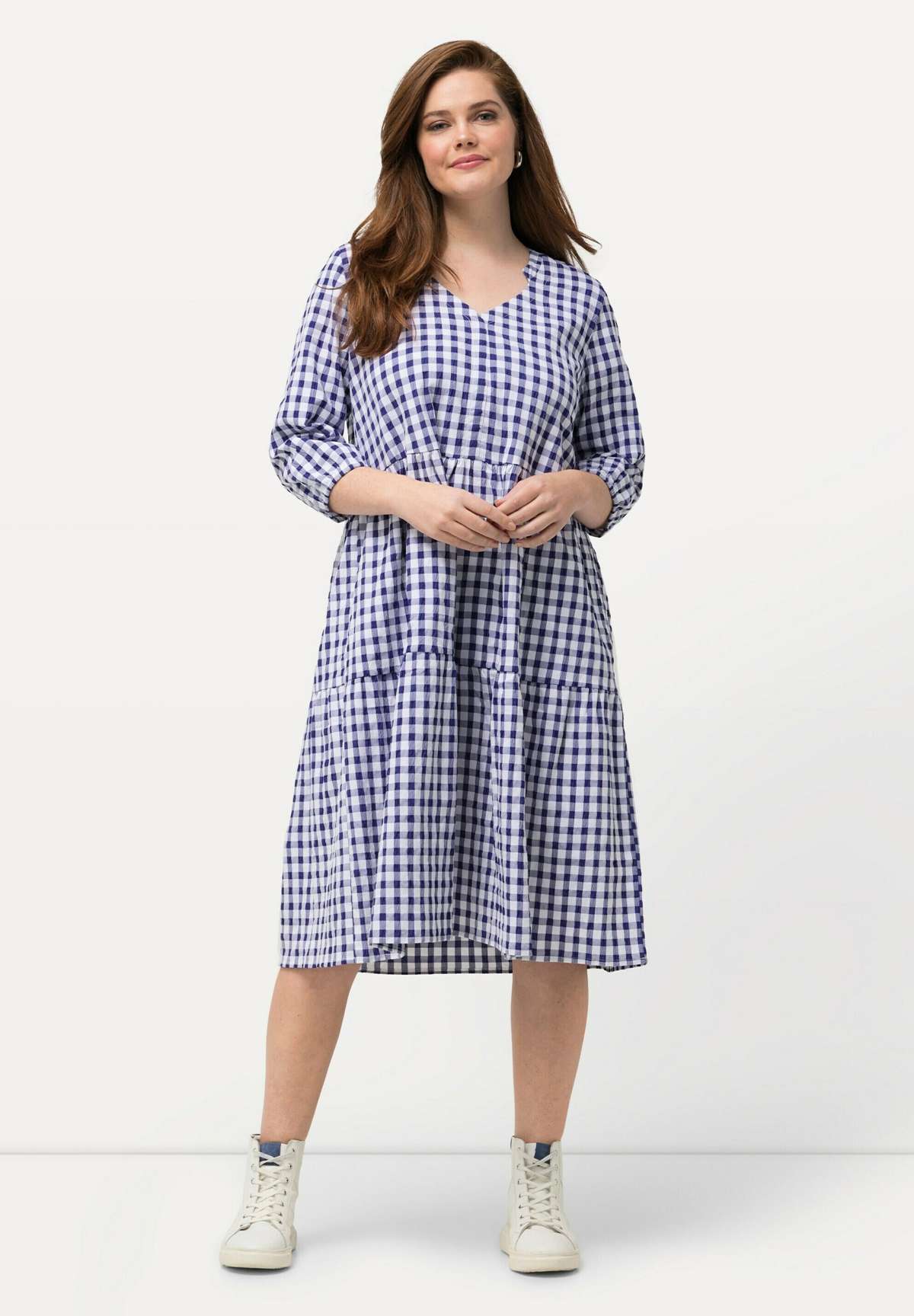 Платье GINGHAM SEERSUCKER 3/4 SLEEVE