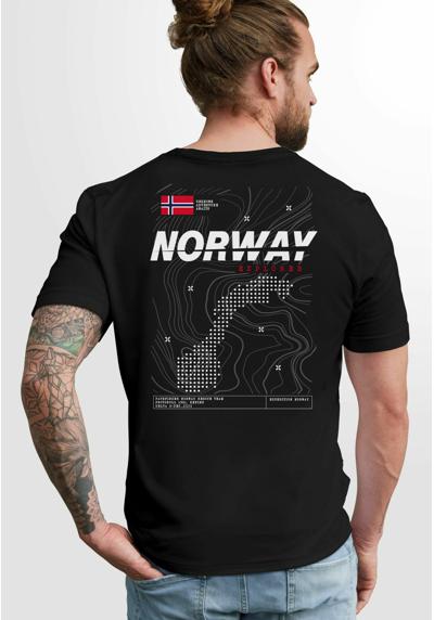 Футболка NORWEGEN FLAGGE SCHRIFTZUG NORWAY EXPLORER ADVENTURE SKANDINAVIEN FASHION STREETSTYLE