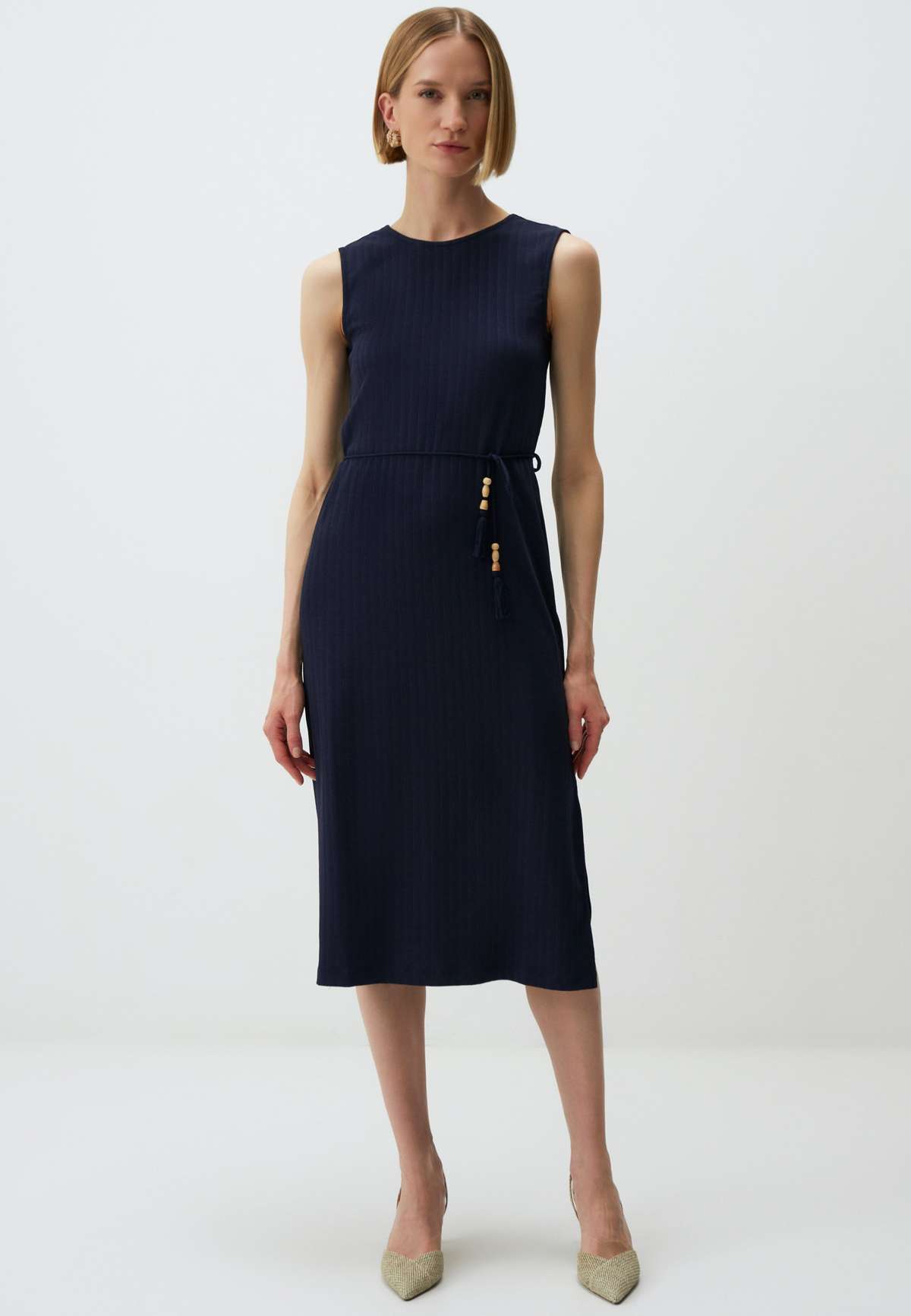 Трикотажное платье NECK SLEEVELESS MIDI