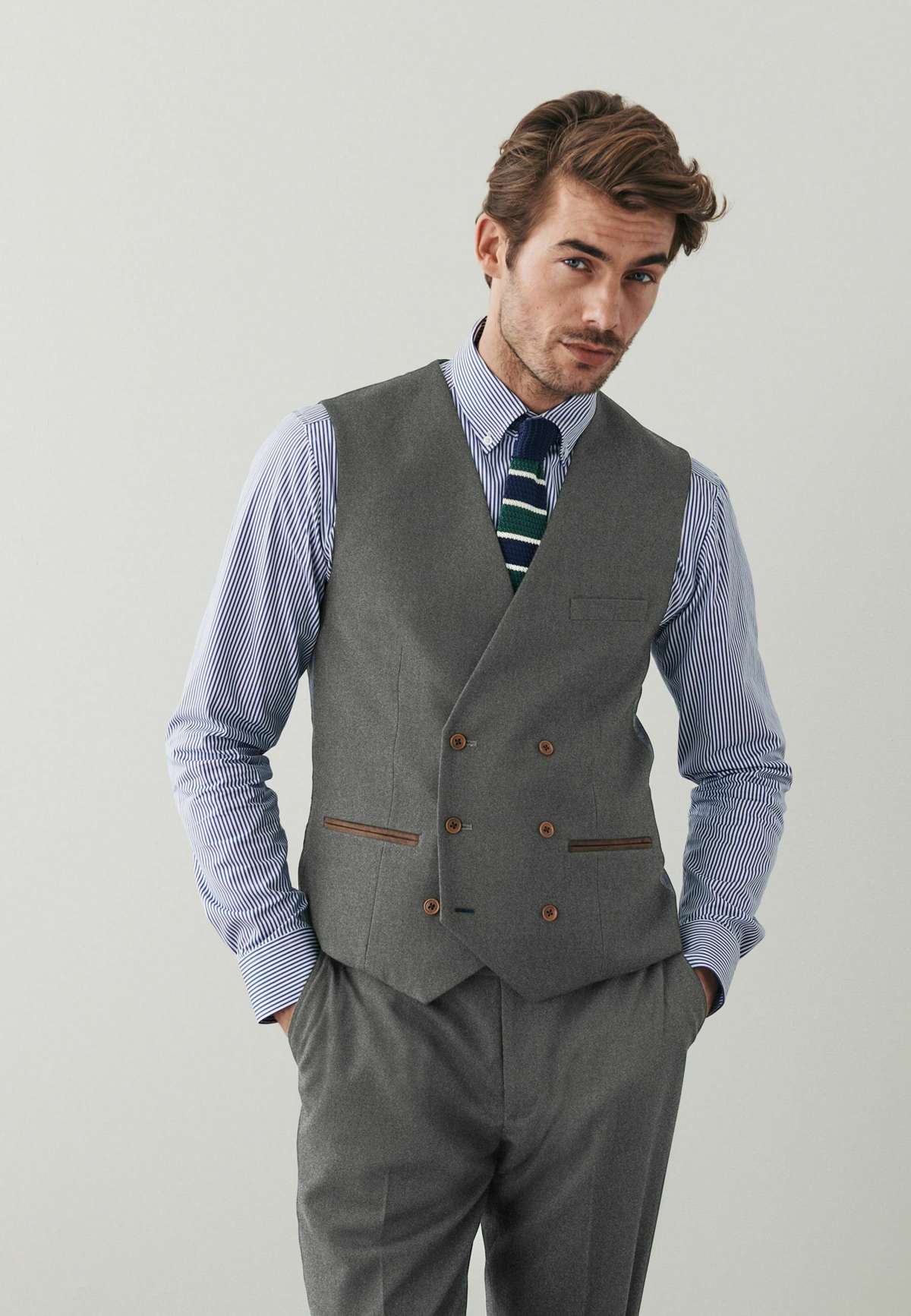 Жилетка TRIMMED DONEGAL FABRIC SUIT: WAISTCOAT