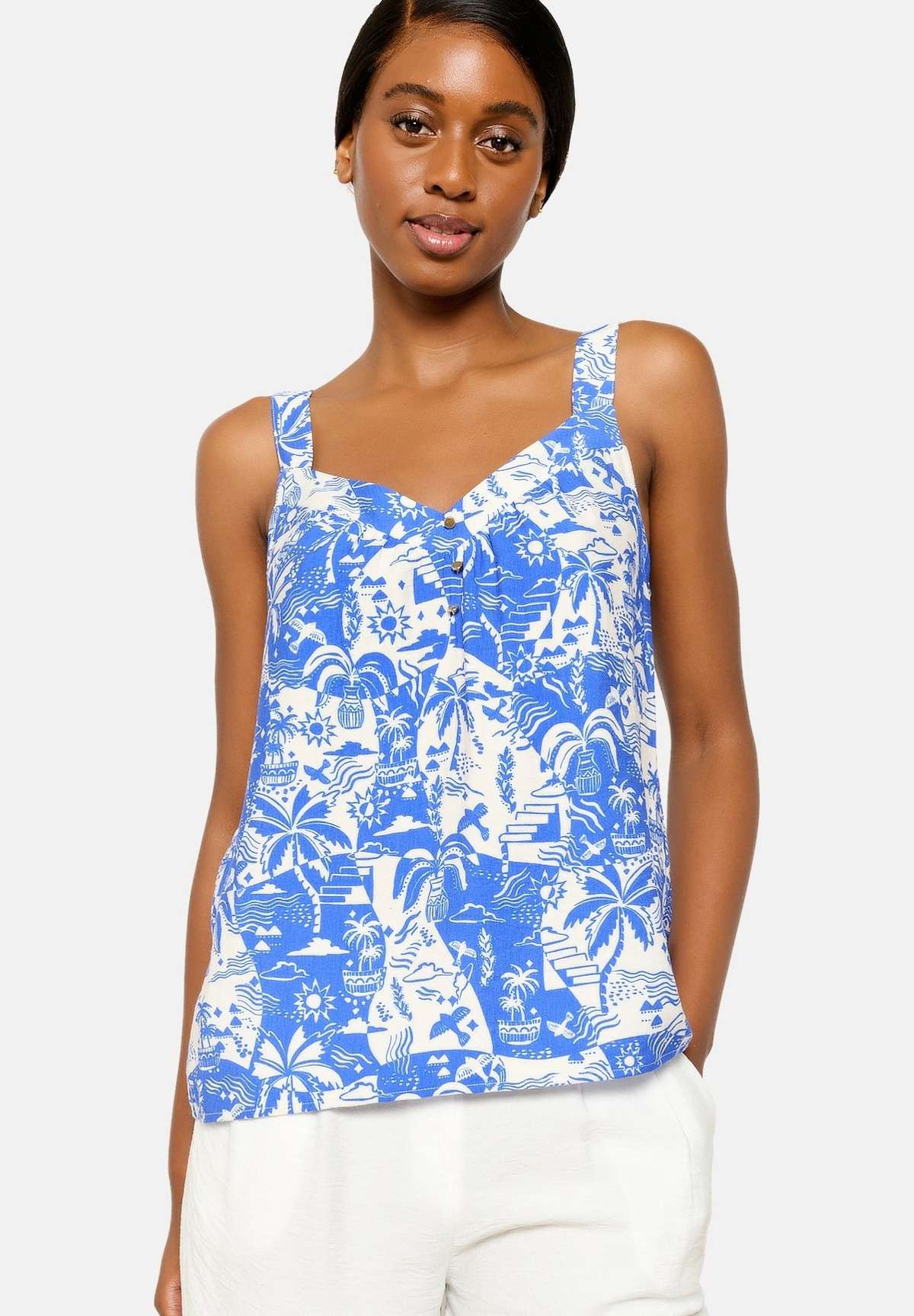 Блузка WITH TROPICAL PRINT