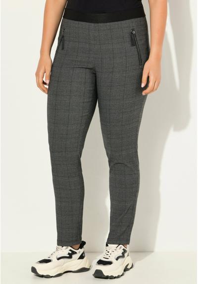 Брюки PLAID ELASTIC WAIST TAPERED LEG