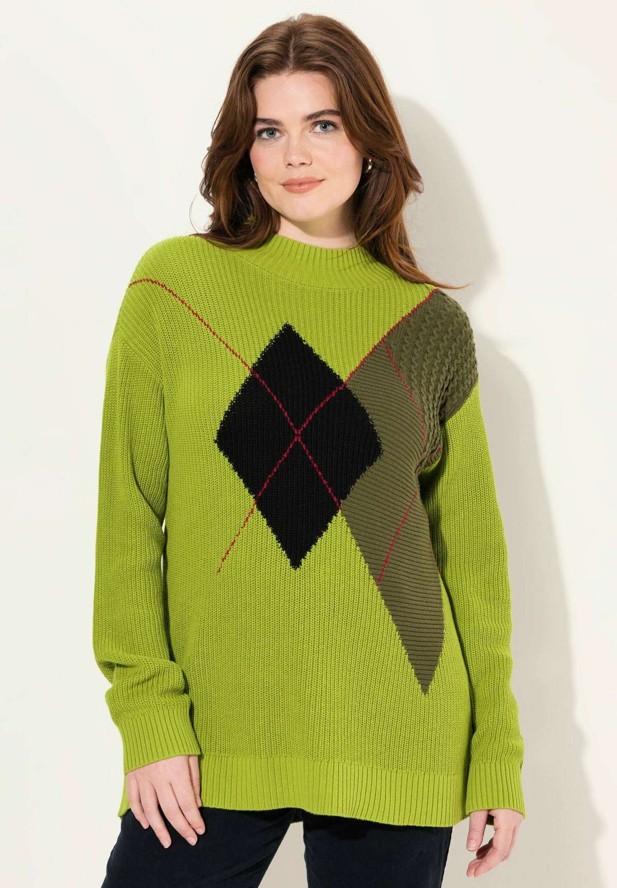 Пуловер ARGYLE MOTIF MOCK TURTLENECK