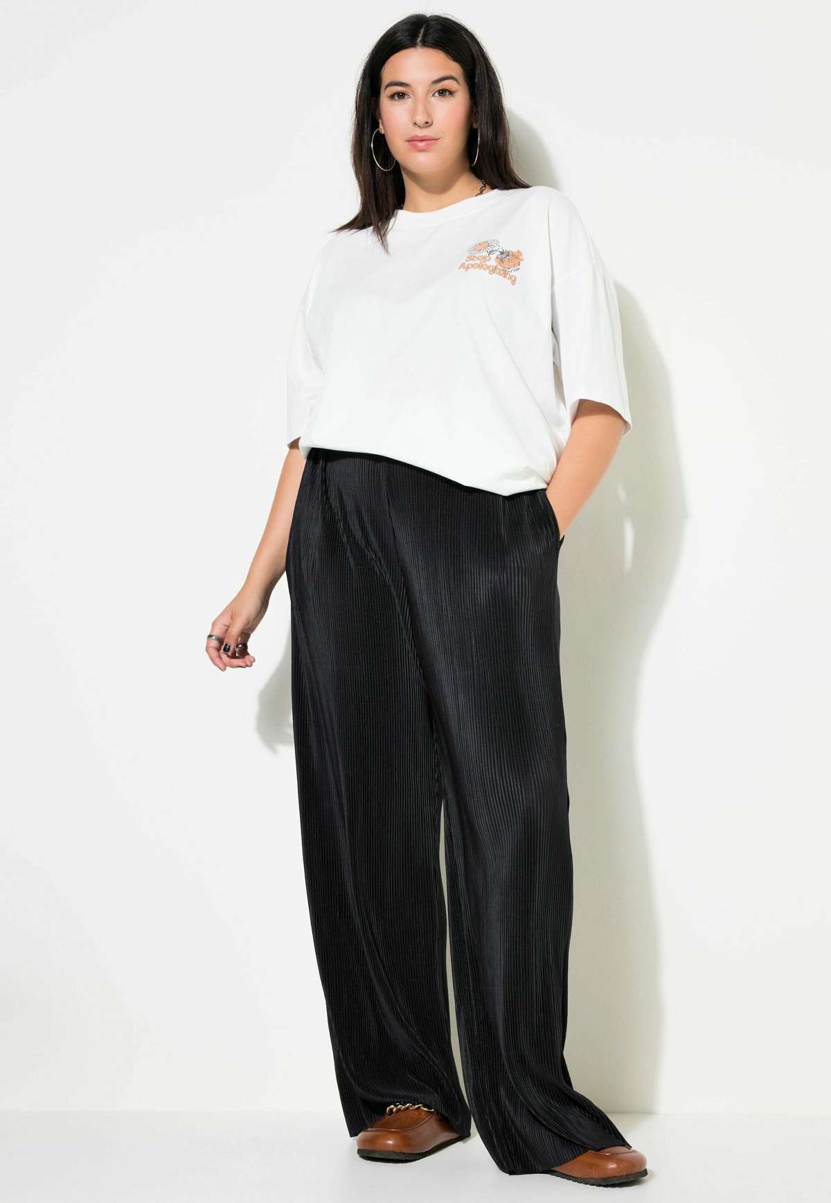 Брюки PLEATED POCKET WIDE HIGH WAIST