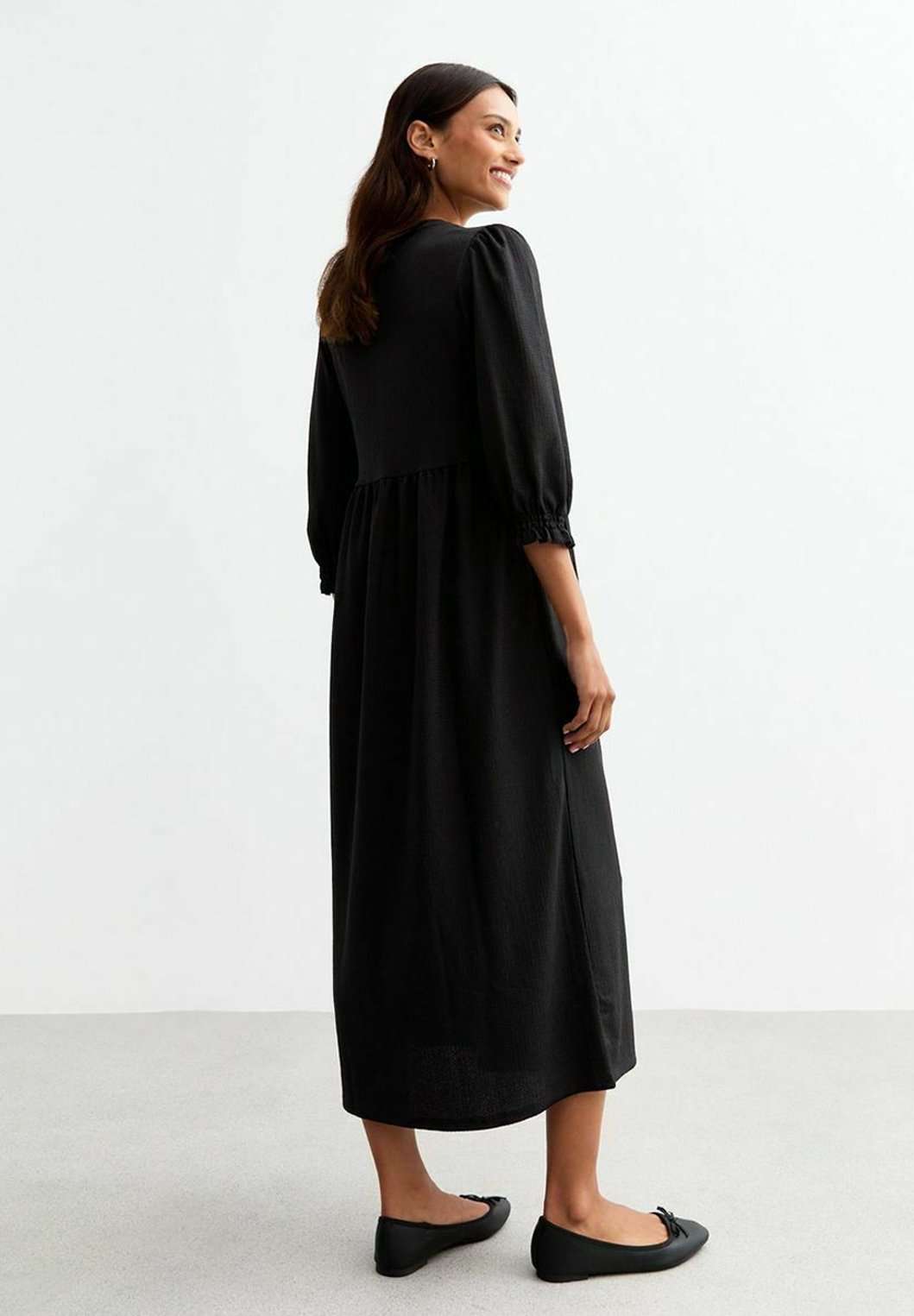 Платье CROPPED SLEEVE TEXTURED SMOCK