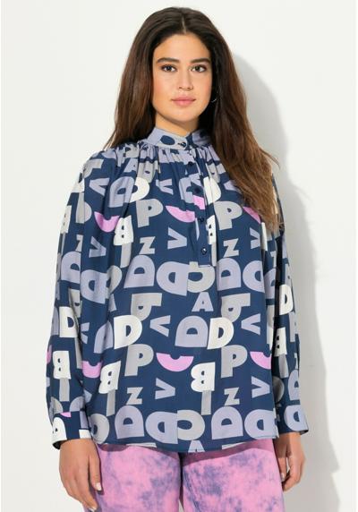 Блузка LETTER LONG SLEEVE COLLARED GRAPHIC