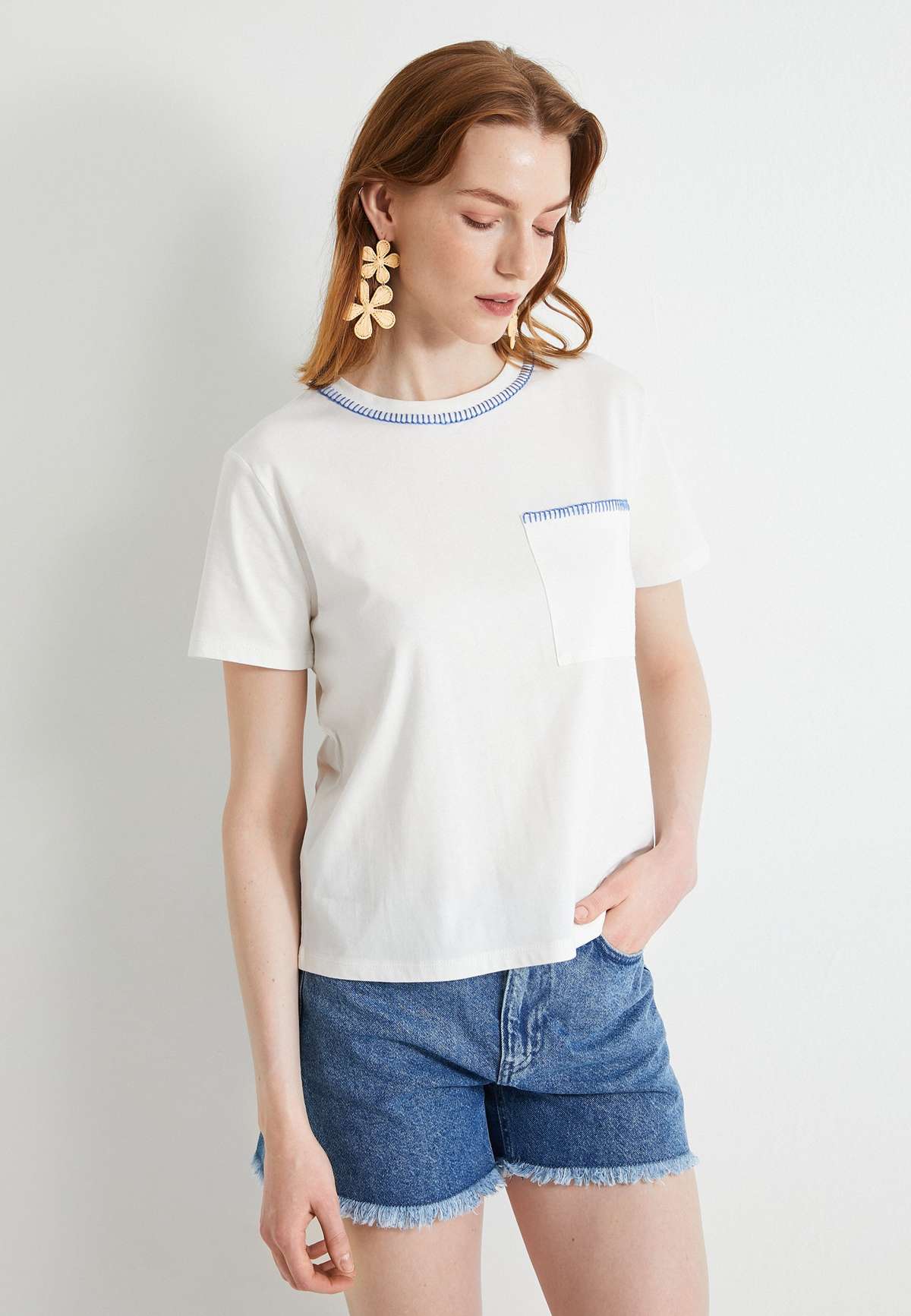 Футболка EMBROIDERED CREW NECK SHORT SLEEVE