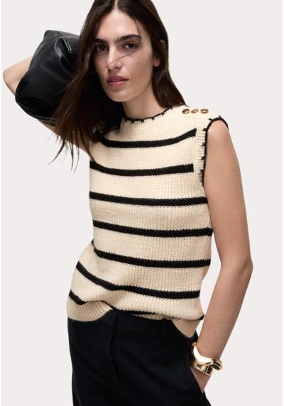 Пуловер STRIPED CREW NECK SCALLOPED EDGE