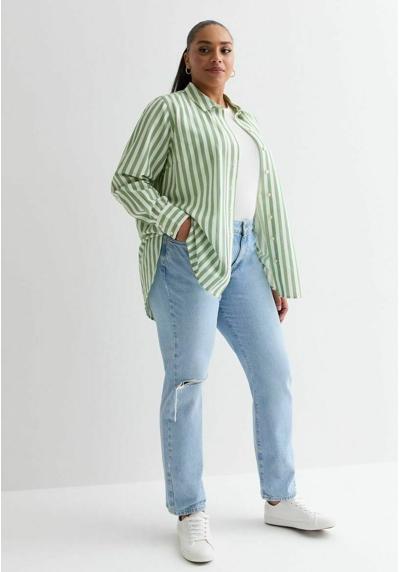 Блуза-рубашка Curves Stripe Long Sleeve