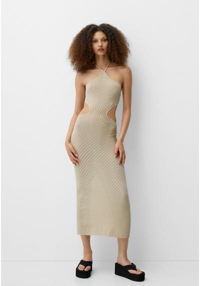 Платье-футляр HALTER WITH CUT-OUT DETAIL MIDI