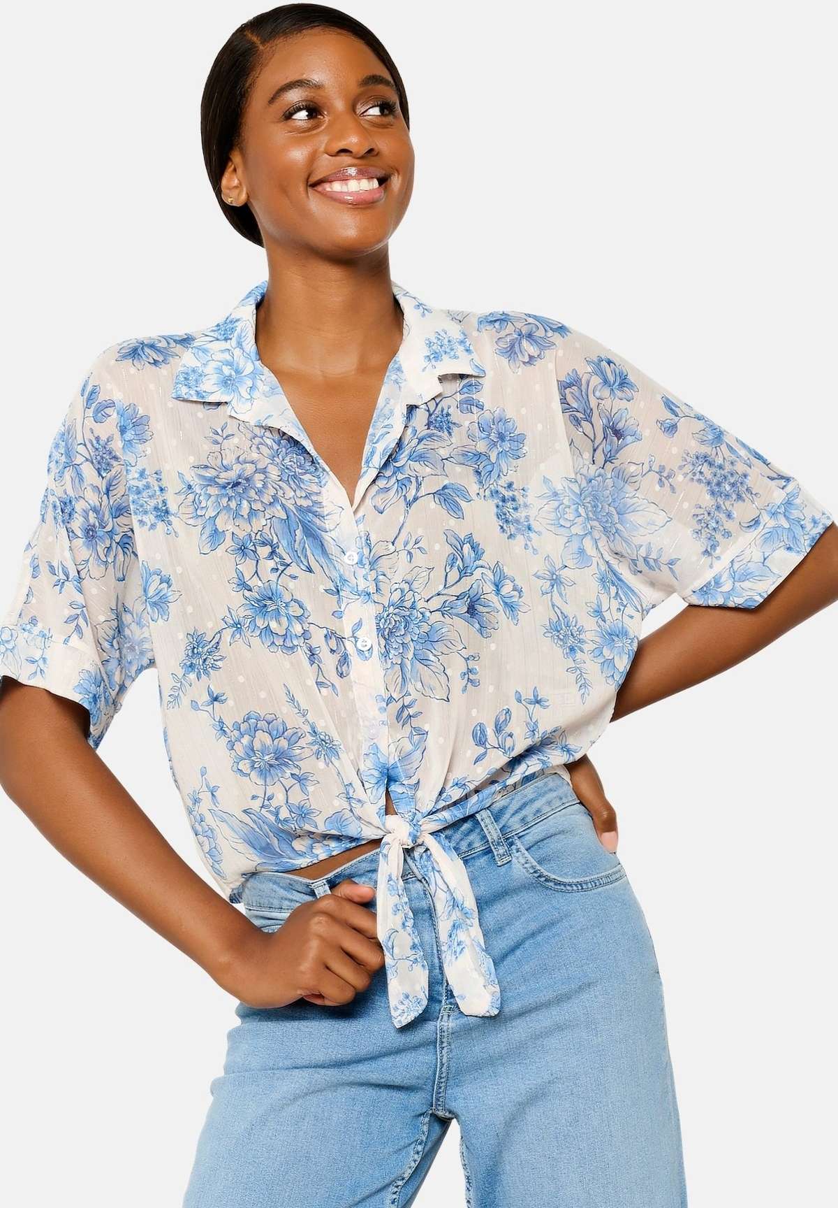 Блуза-рубашка WITH FLOWERS