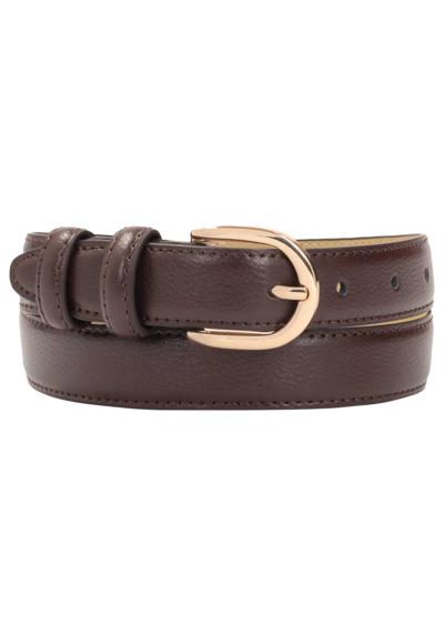 Ремень Black smooth leather belt with gold buckle