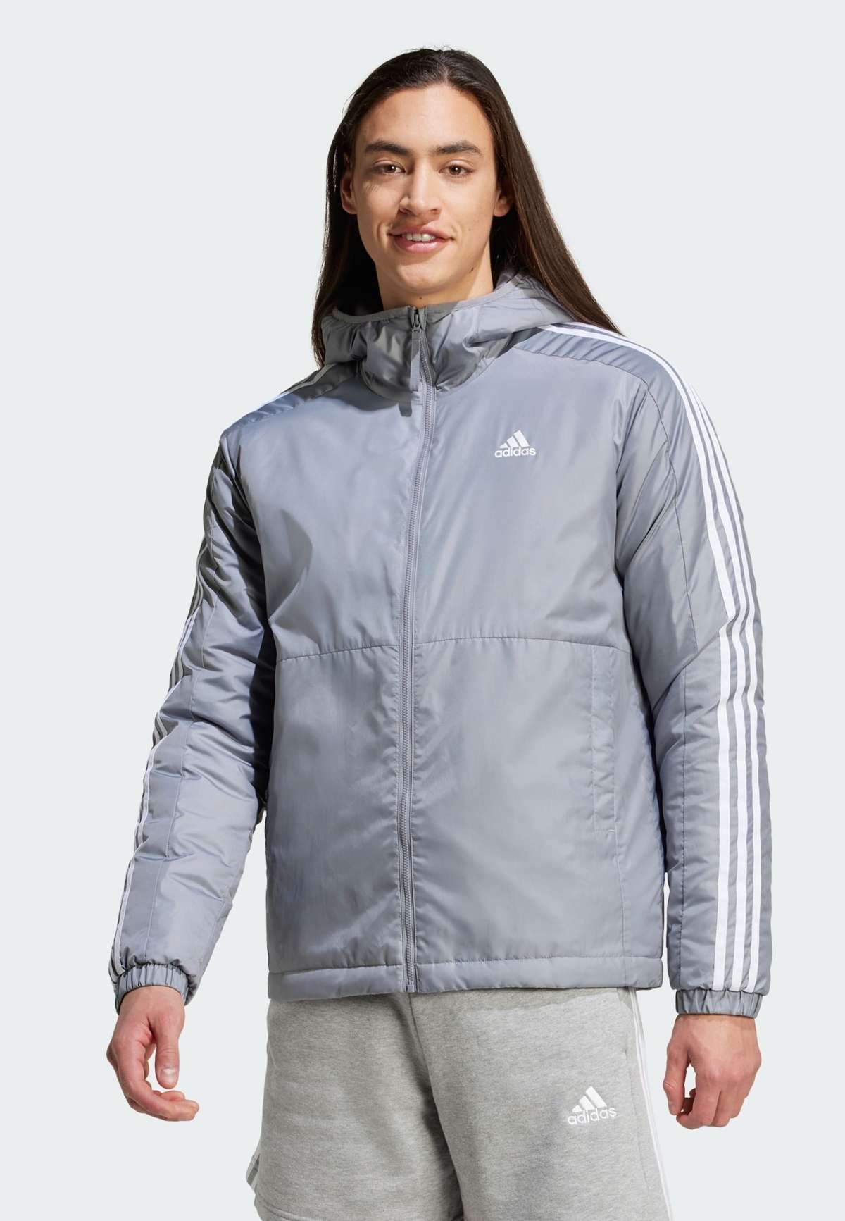 Зимняя куртка ESSENTIALS 3-STRIPES INSULATED HOODED