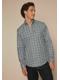 blue charcoal grey marl gingham