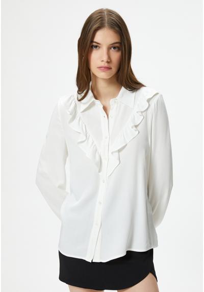 Блуза-рубашка RUFFLE LONG SLEEVE FABRIC CLOSURE