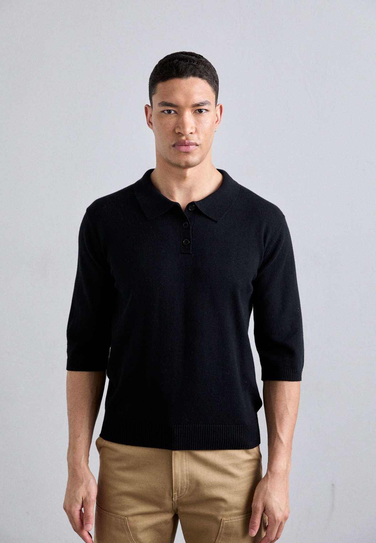 Пуловер CASHMERE BLEND SHORT SLEEVE POLO