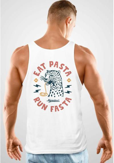 Топ TANK AUFDRUCK SCHRIFT EAT PASTA BRUST RETRO FASHION SOMMER MUSKEL