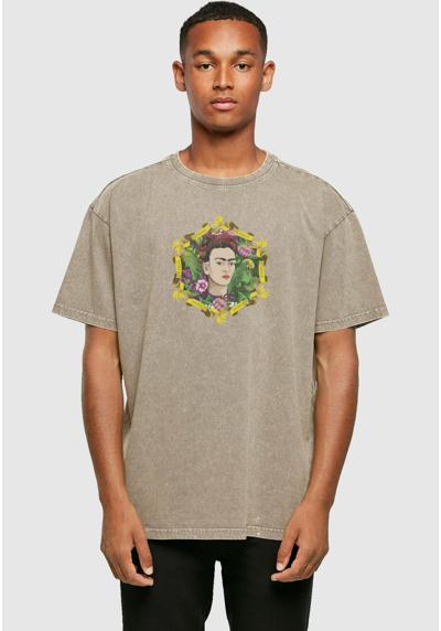 Футболка FRIDA KAHLO FRAME THREE ACID WASHED HEAVY OVERSIZE TEE