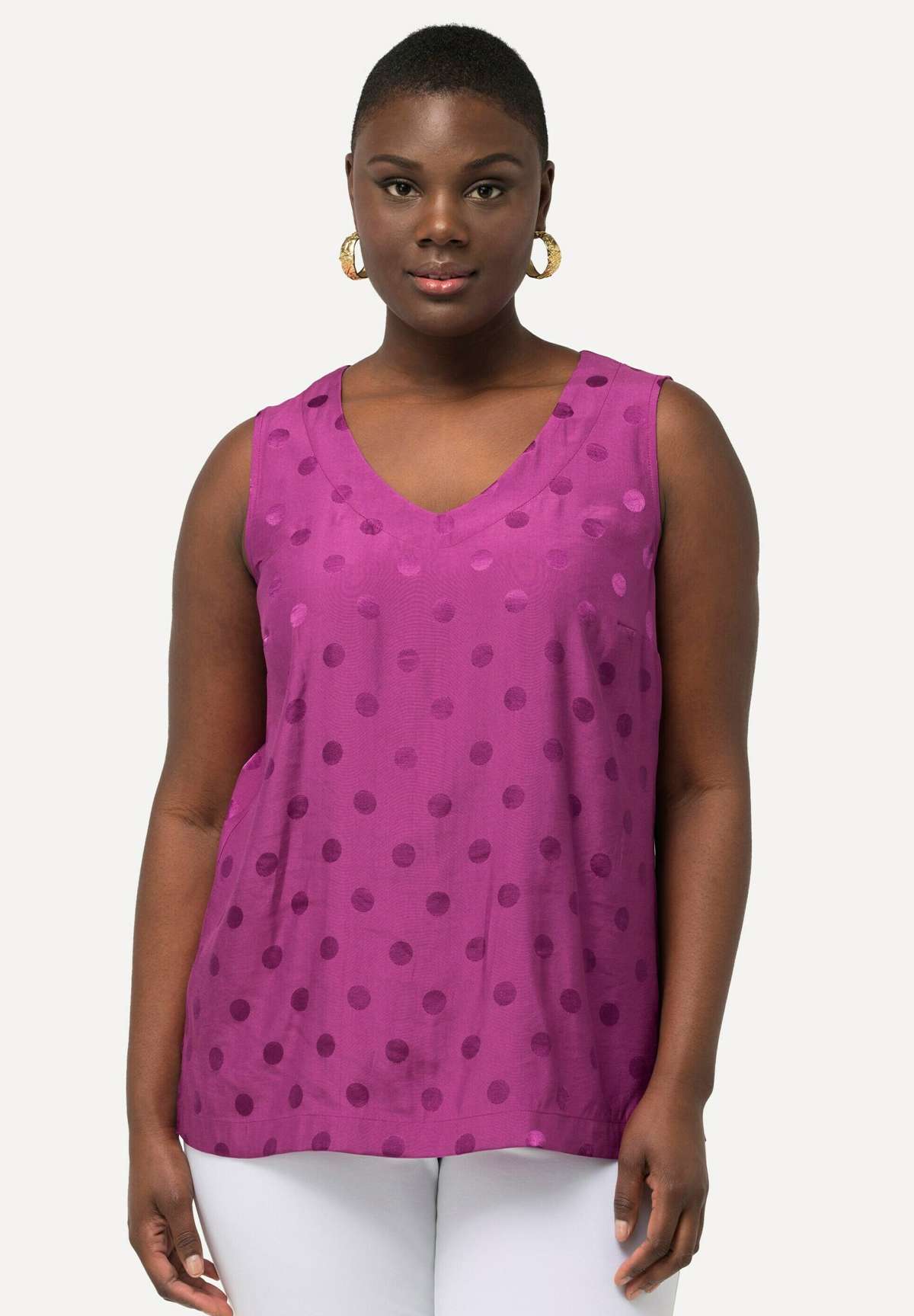 Топ TEXTURED POLKA DOT SLEEVELESS