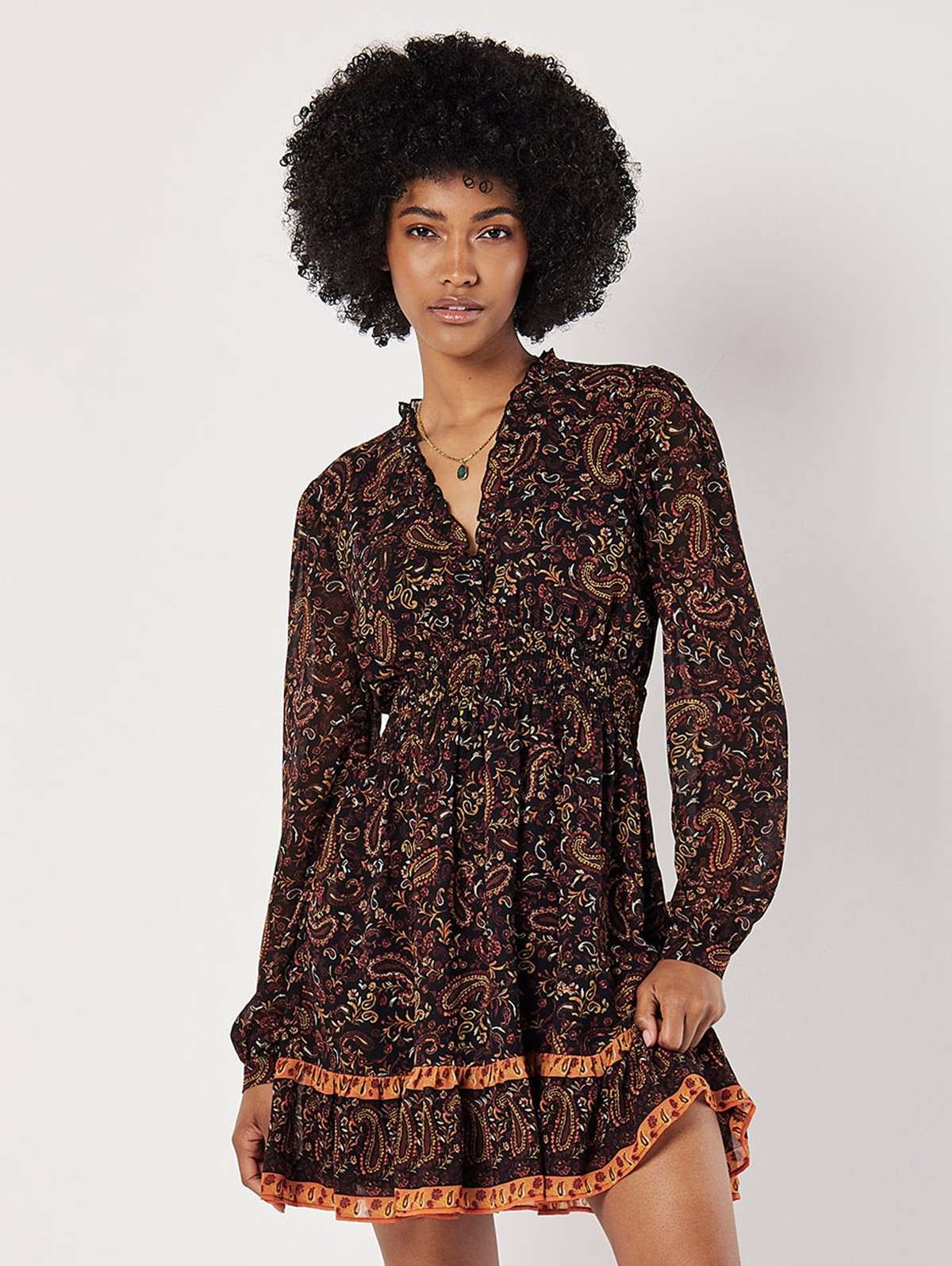 Платье APRICOT PAISLEY RUFFLE MINI DRESS