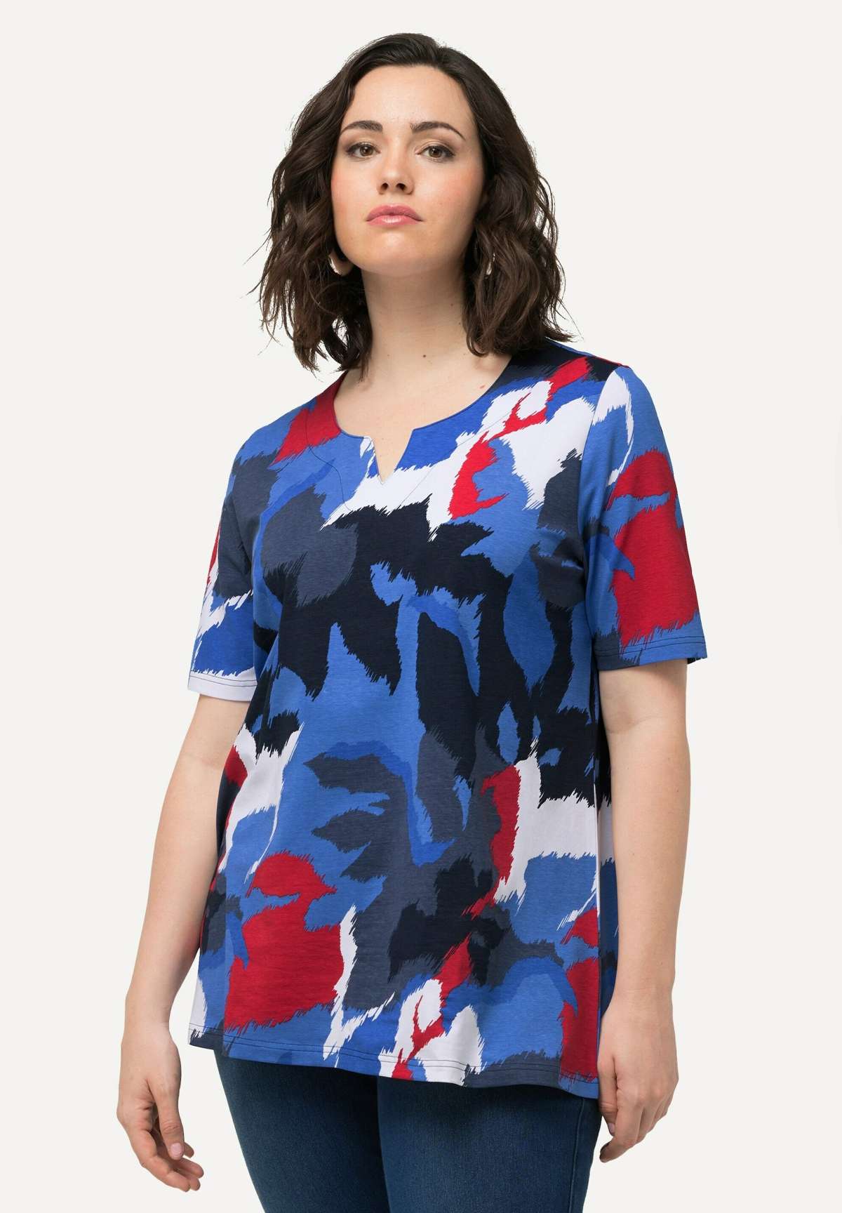 Футболка ABSTRACT SPLIT NECK SHORT SLEEVE TEE