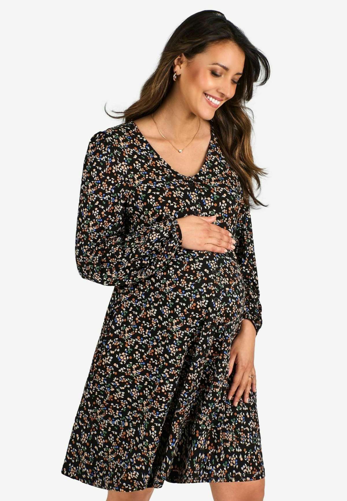 Трикотажное платье MATERNITY PRETTY FLORAL BUTTON THROUGH